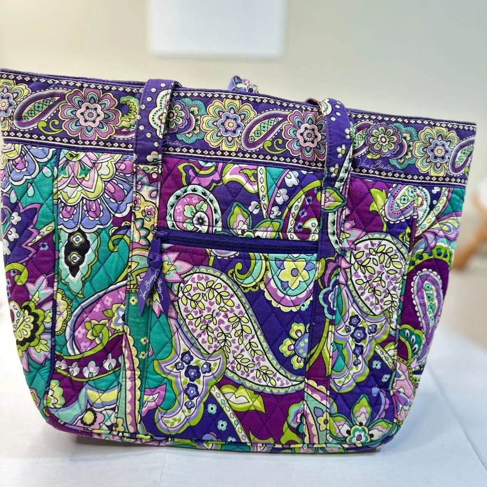 Vera Bradley Signature Laptop Tote Bag Multicolored Paisley Print